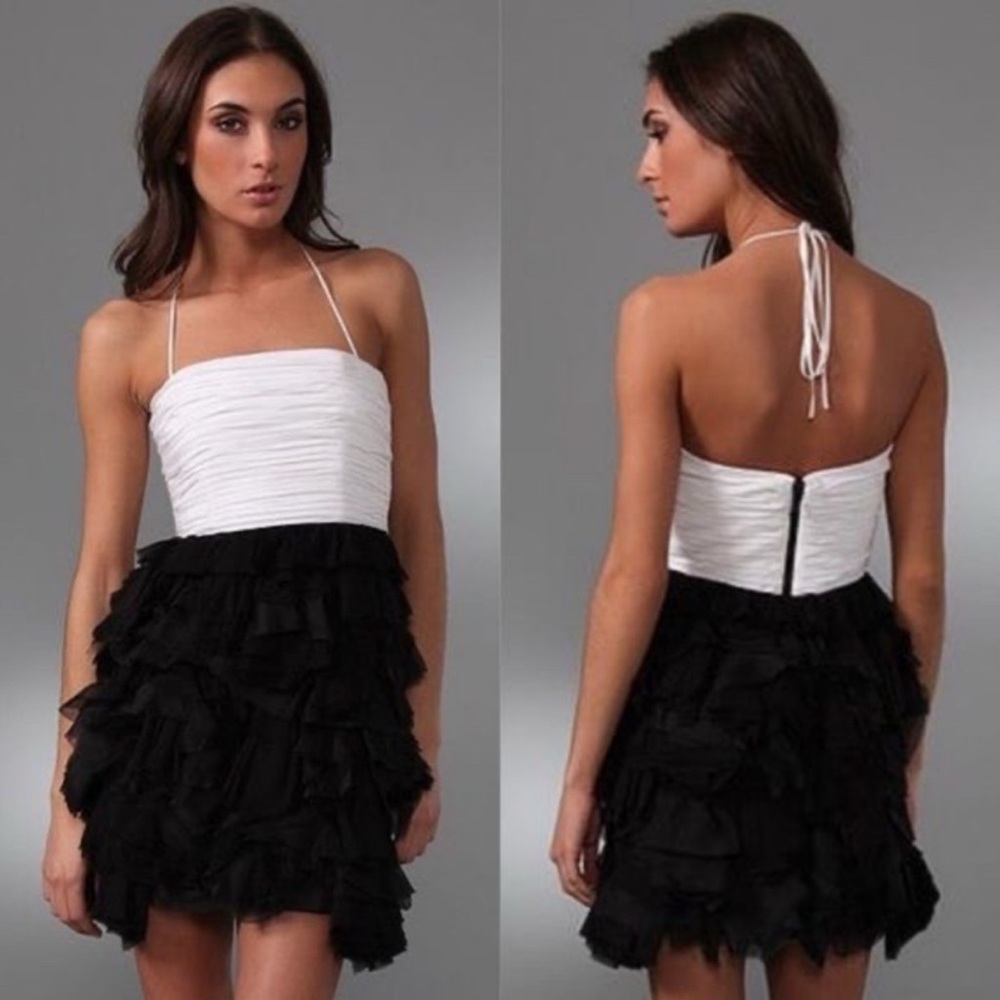 Alice+ olivia Stacey poof silk cocktail dress, size 0, NWT